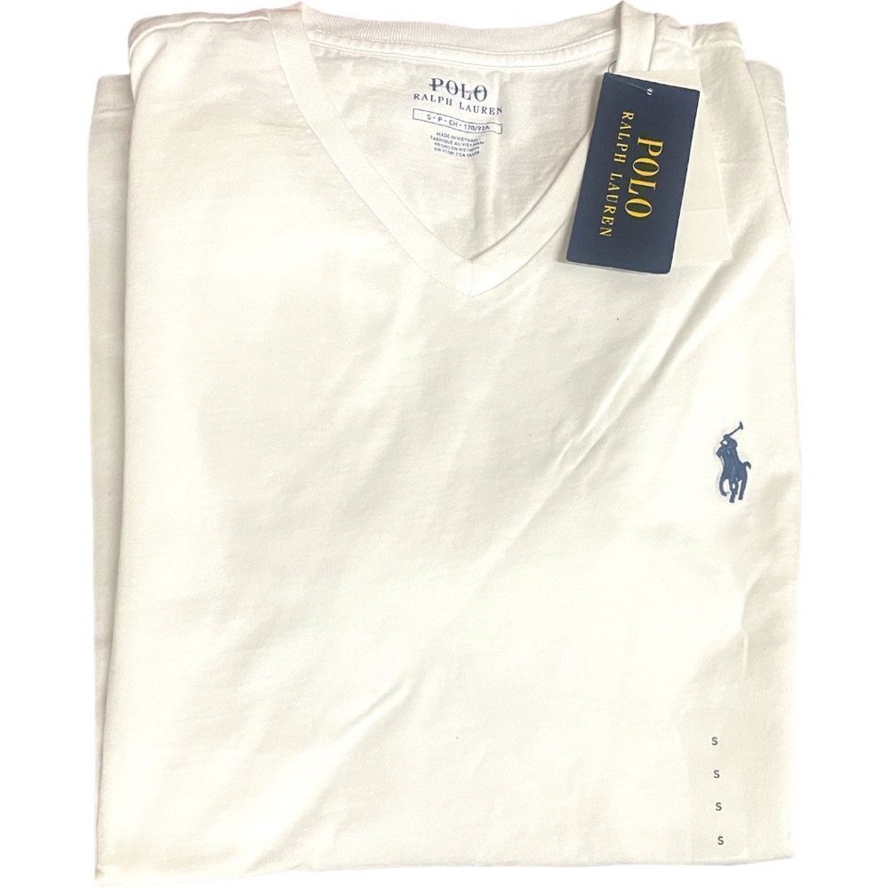 POLO RALPH LAUREN V-neck T-shirt In White $45